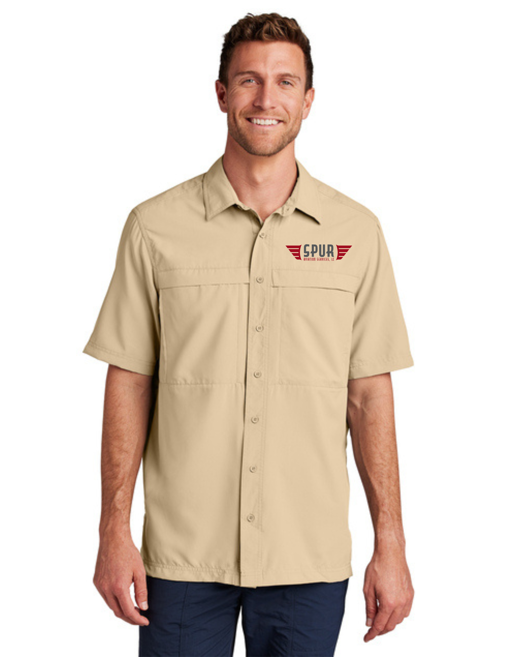 Port Authority® Short Sleeve UV Daybreak Shirt w/ Embroidery - OAT