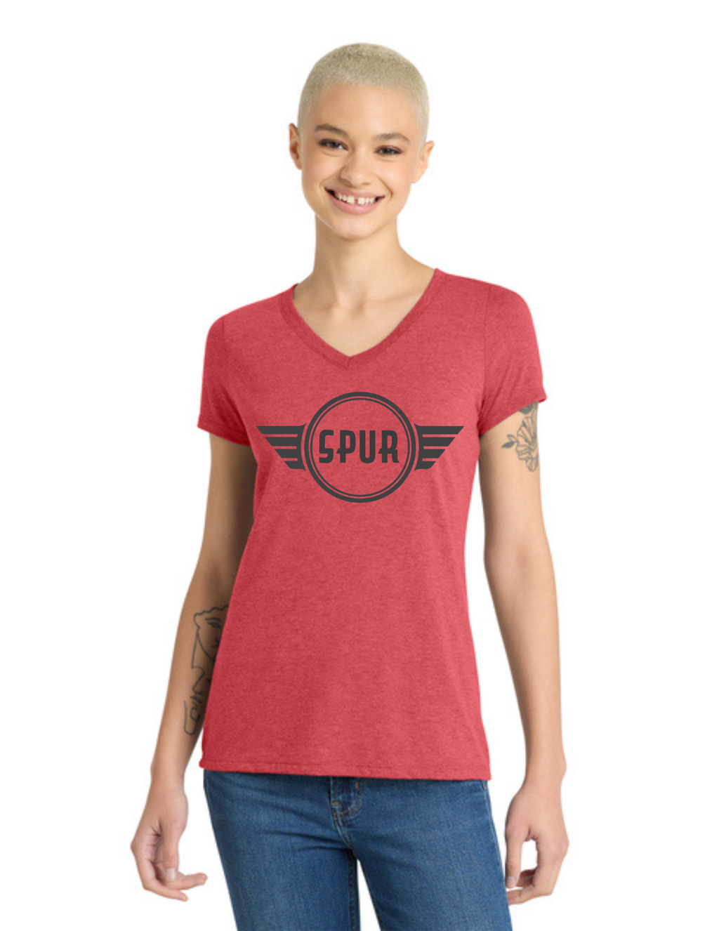 District® Women’s Perfect Tri® V-Neck Tee - RED FROST