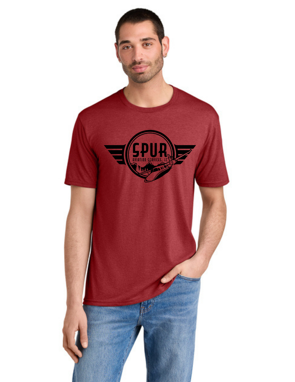 District® Perfect Tri® Tee w/ "RIGHT TURNS ONLY" Back Logo - RED FROST