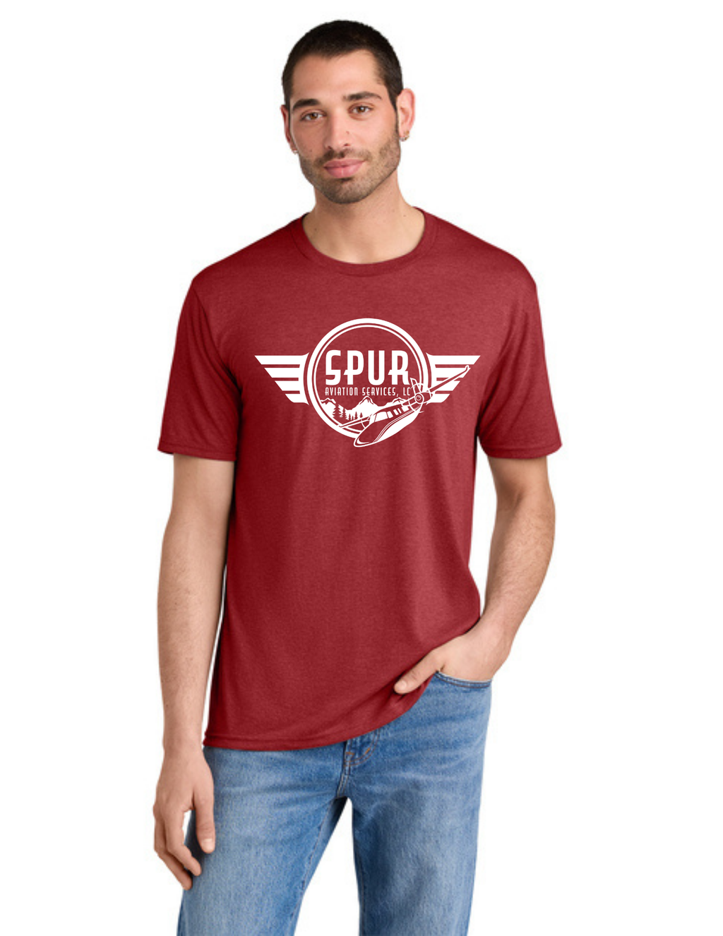 District® Perfect Tri® Tee w/ "RIGHT TURNS ONLY" Back Logo - RED FROST