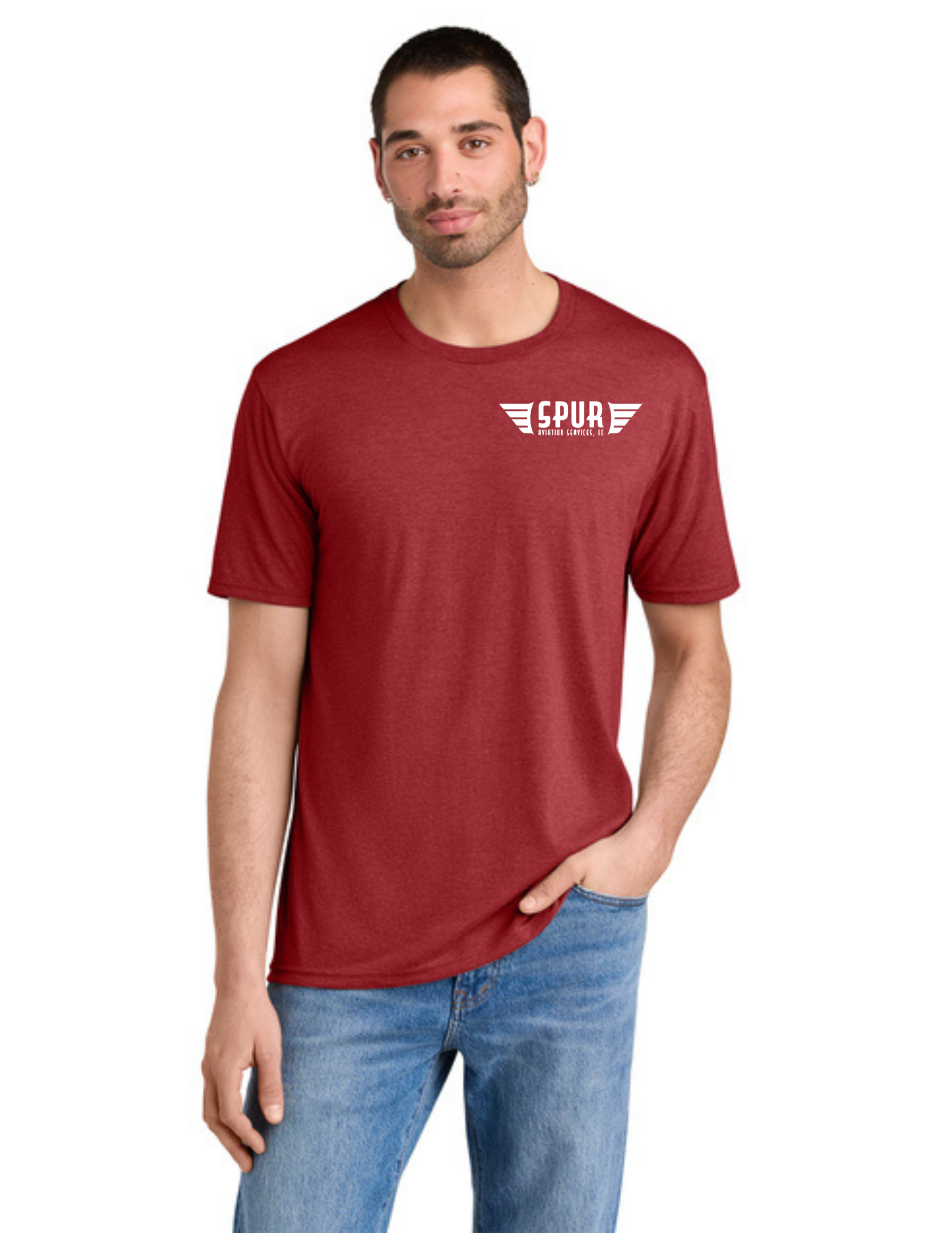 District® Perfect Tri® Tee w/ "RIGHT TURNS ONLY" Back Logo - RED FROST
