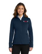 Port Authority® Women's Grid Fleece Jacket w/ Embroidery - RIVER BLUE NAVY