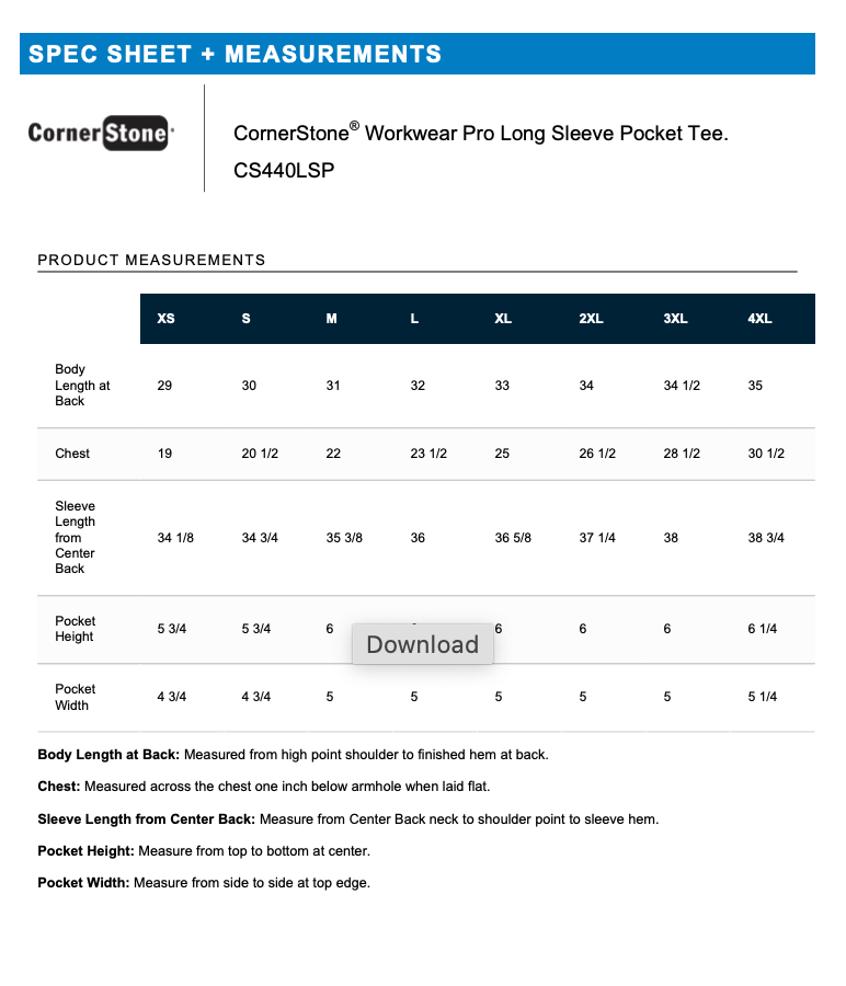 CornerStone® Workwear Pro Long Sleeve Pocket Tee - BLACK