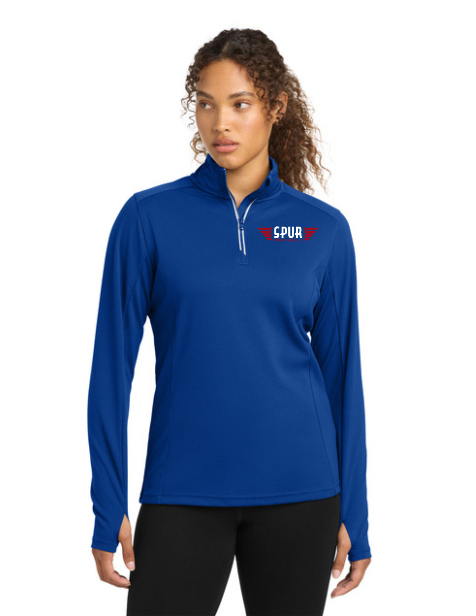 Sport-Tek® Women's Sport-Wick® Textured 1/4-Zip Pullover w/ Embroidery - TRUE ROYAL